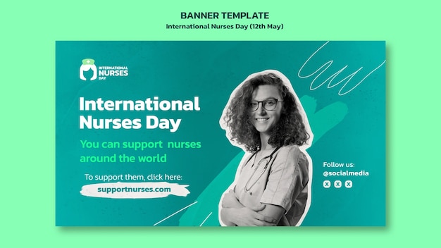 Free PSD international nurses day horizontal banner template