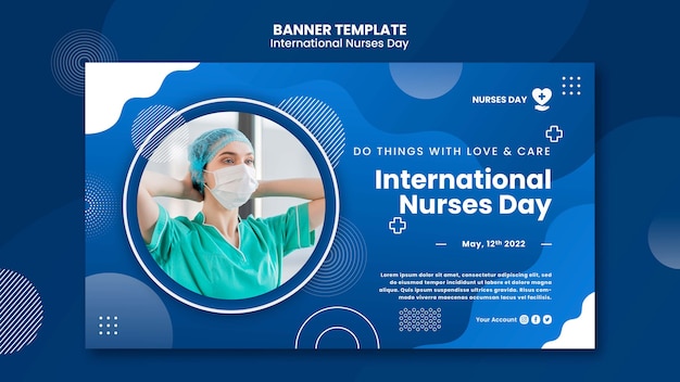 Free PSD international nurses day horizontal banner