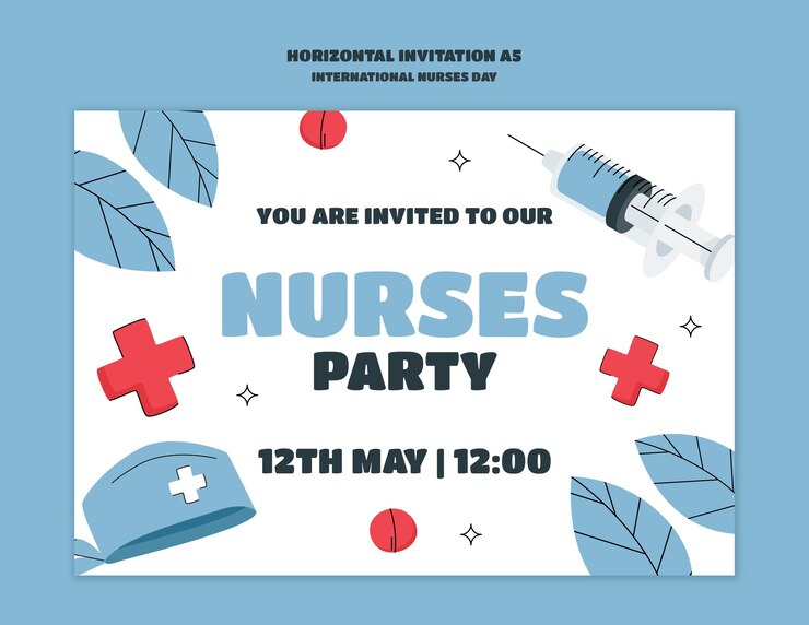 Free PSD international nurses day invitation template