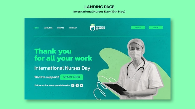 International nurses day landing page template