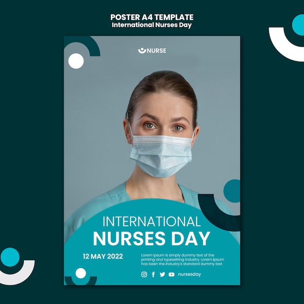 International nurses day poster template