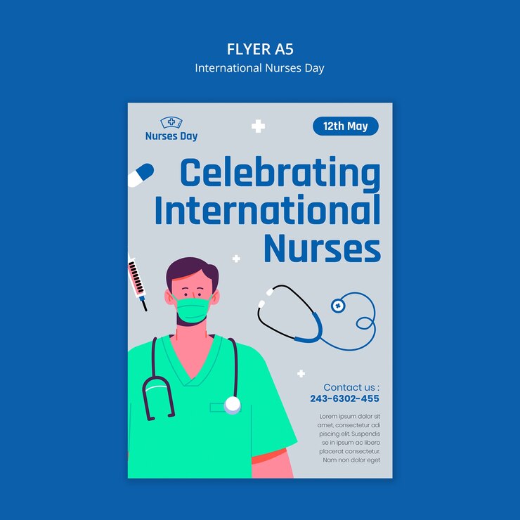 Free PSD international nurses day poster template