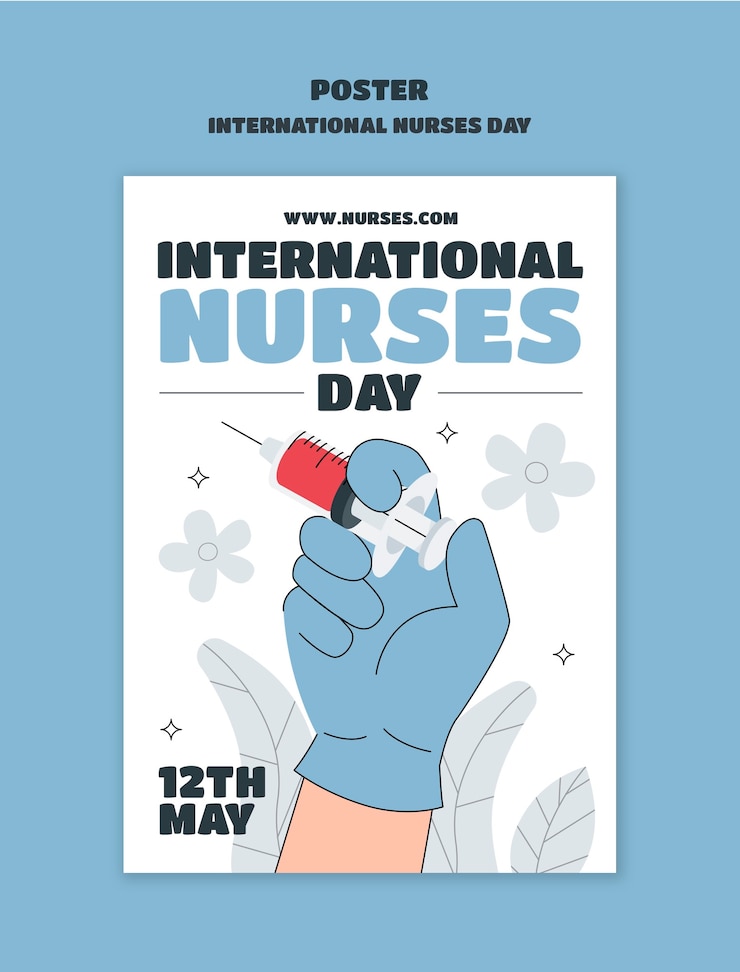 Free PSD international nurses day poster template