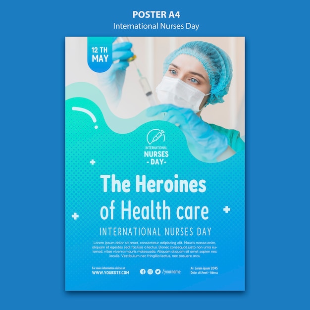 Free PSD international nurses day vertical poster template