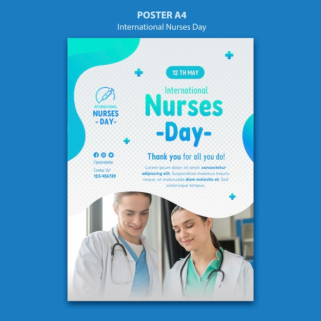 International nurses day vertical poster template