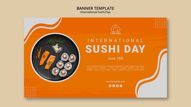 International sushi day banner template