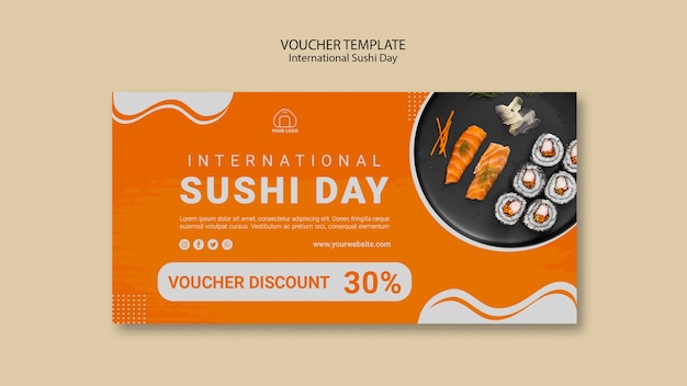 International sushi day voucher template