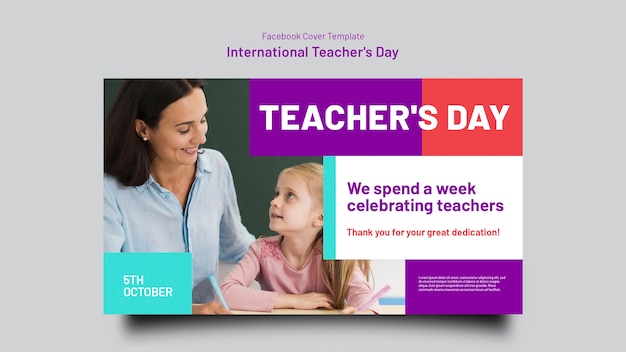 International teacher's day facebook cover