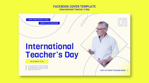 Free PSD international teacher's day facebook cover