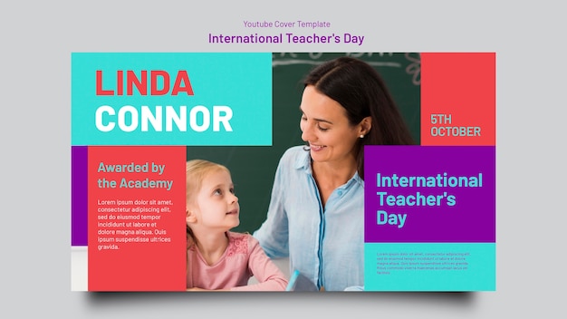 International teacher's day youtube cover template