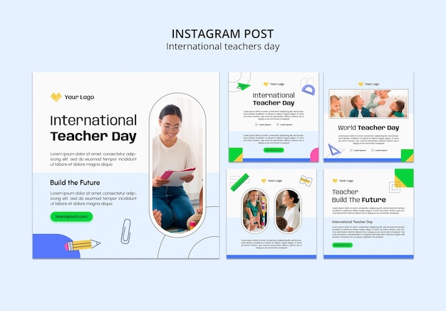 Free PSD international teachers day instagram post