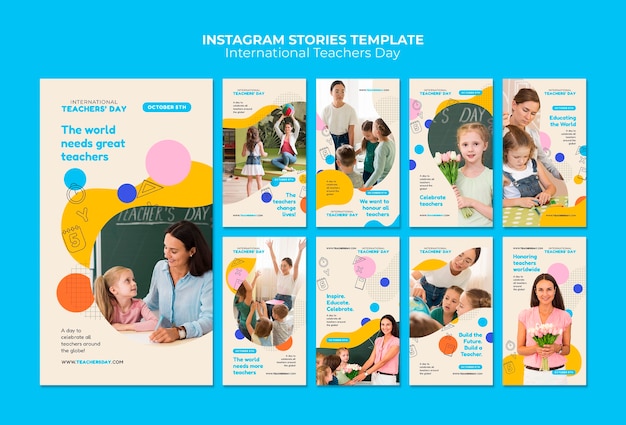 Free PSD international teachers day instagram stories