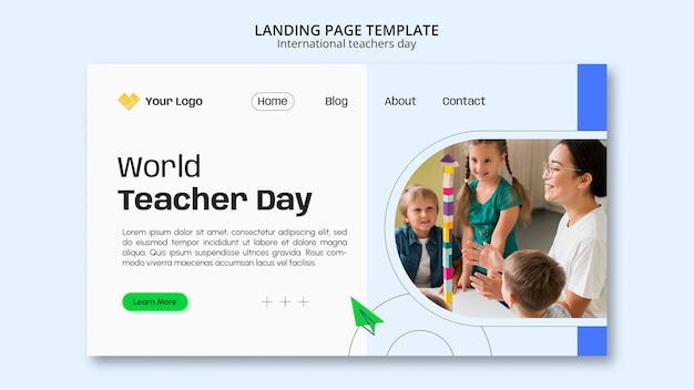 Free PSD international teachers day landing page