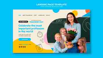 Free PSD international teachers day landing page