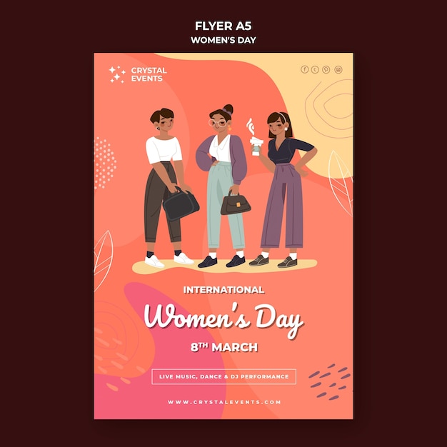 PSD gratuito volantino per la giornata internazionale delle donne