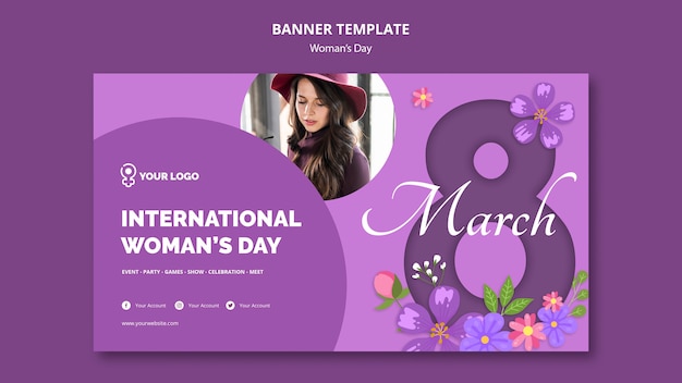 Free PSD international women's day banner template