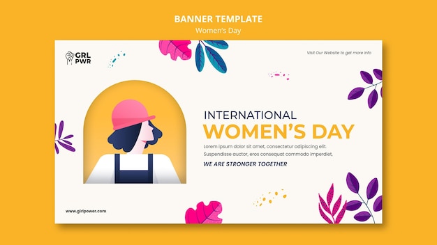 Free PSD international women's day banner template