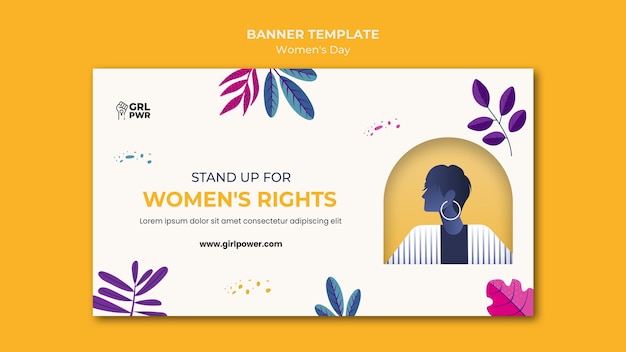 免费PSD国际妇女节旗帜模板