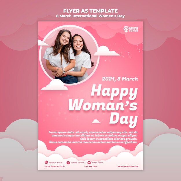 International women's day flyer template