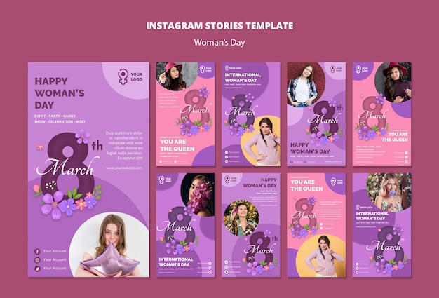 無料PSD 国際女性の日のinstagramの物語