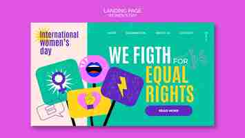 Free PSD international women's day landing page