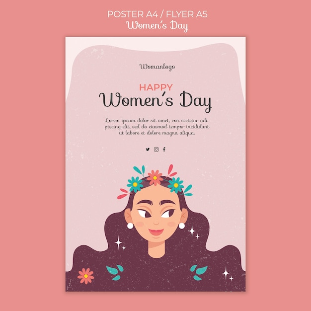 Free PSD international women's day poster template