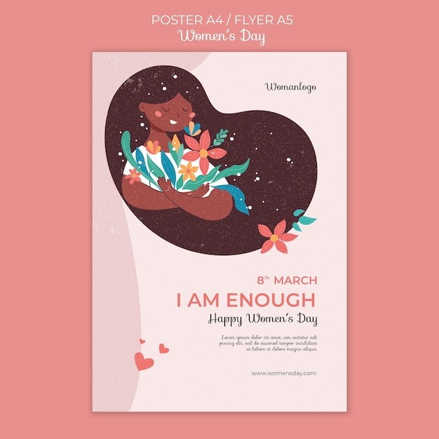 Free PSD international women's day poster template