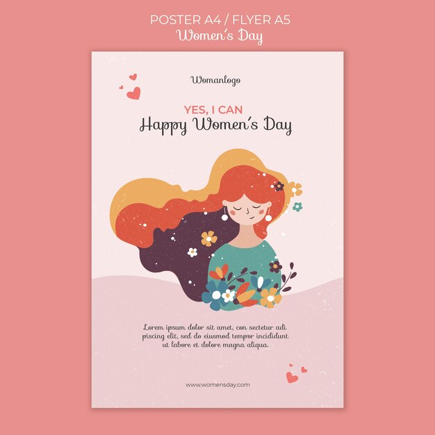 International women's day poster template