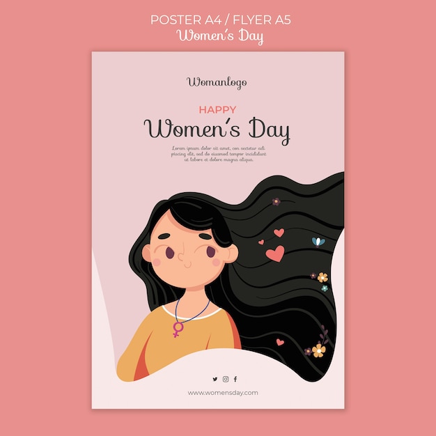 Free PSD international women's day poster template