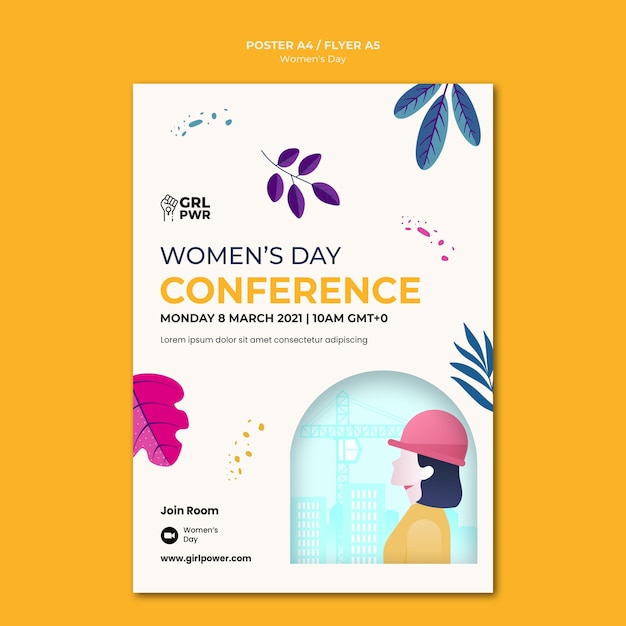 Free PSD international women's day print template