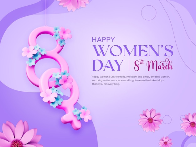 Free PSD international women's day social media banner design template