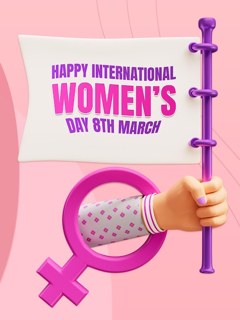 Free PSD international women's day social media post template