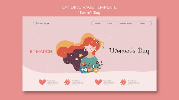 Free PSD international women's day web template