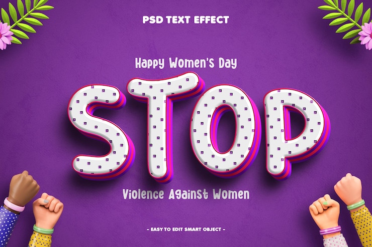 Free PSD international womens day text effect