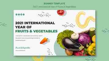 Free PSD international year of fruits and vegetables banner template