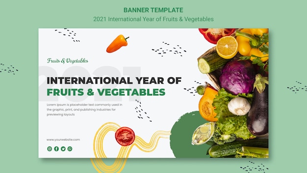 International year of fruits and vegetables banner template