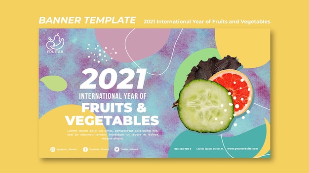 Free PSD international year of fruits and vegetables banner template