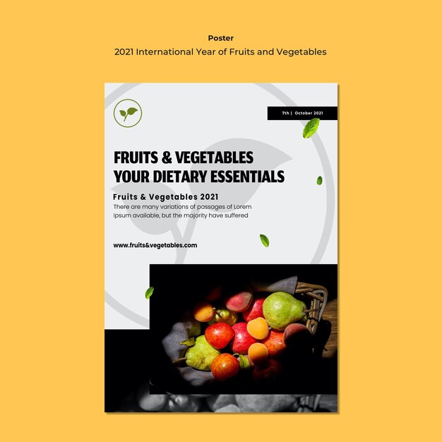 International year of fruits and vegetables flyer template