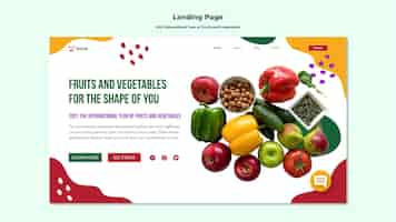 Free PSD international year of fruits and vegetables landing page