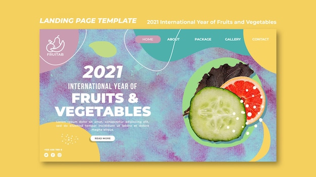 Free PSD international year of fruits and vegetables web template