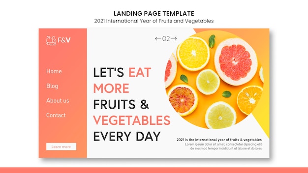 International year of fruits and vegetables web template