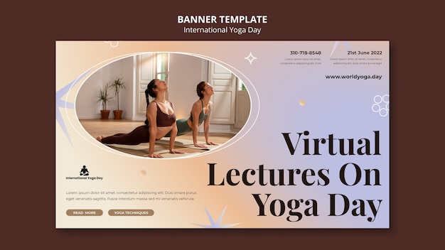 International yoga day banner template