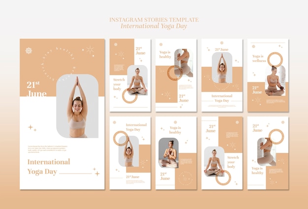 International yoga day celebration instagram stories collection