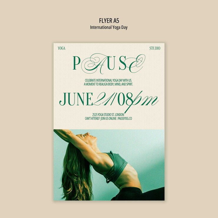 Free PSD international yoga day flyer