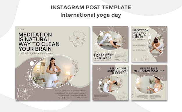 Free PSD international yoga day instagram posts