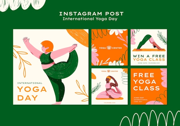 Free PSD international yoga day instagram posts