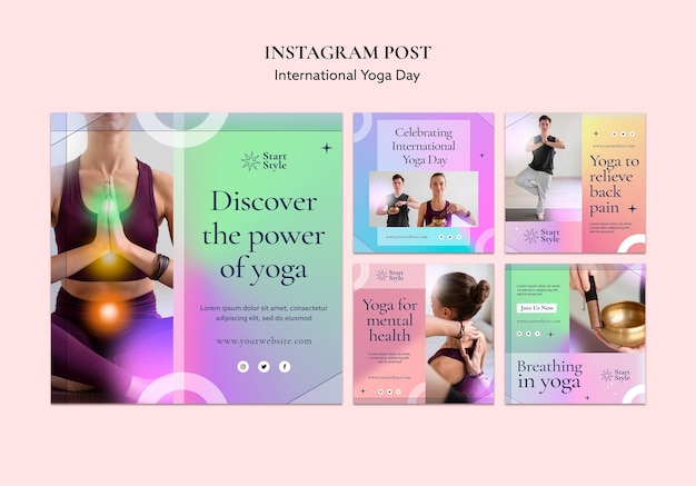 Free PSD international yoga day instagram posts