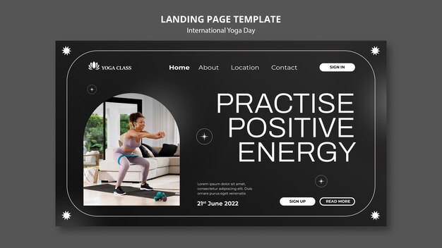 International yoga day landing page template design