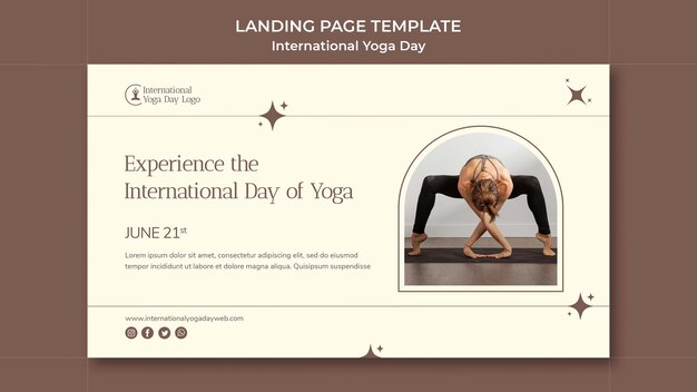 International yoga day landing page template design