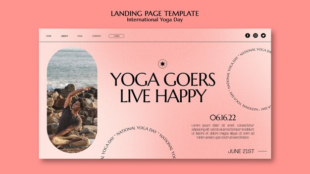 international yoga day landing page template